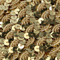 Тесьма арт.0384-0321 "Волна с пайетками" 15мм (упаковка 15 метров) цвет.6 - золото